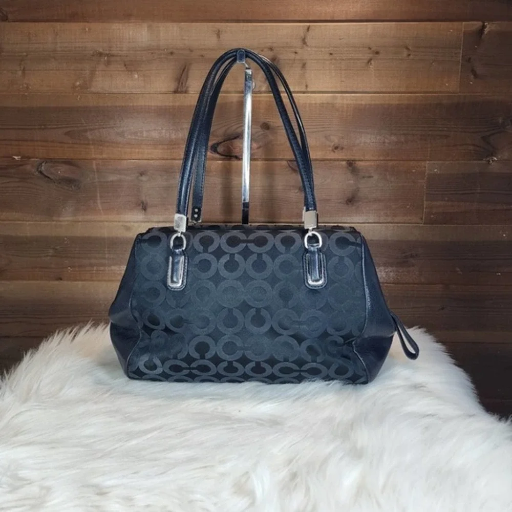 Coach Madison Op Art Black Madeline Satchel